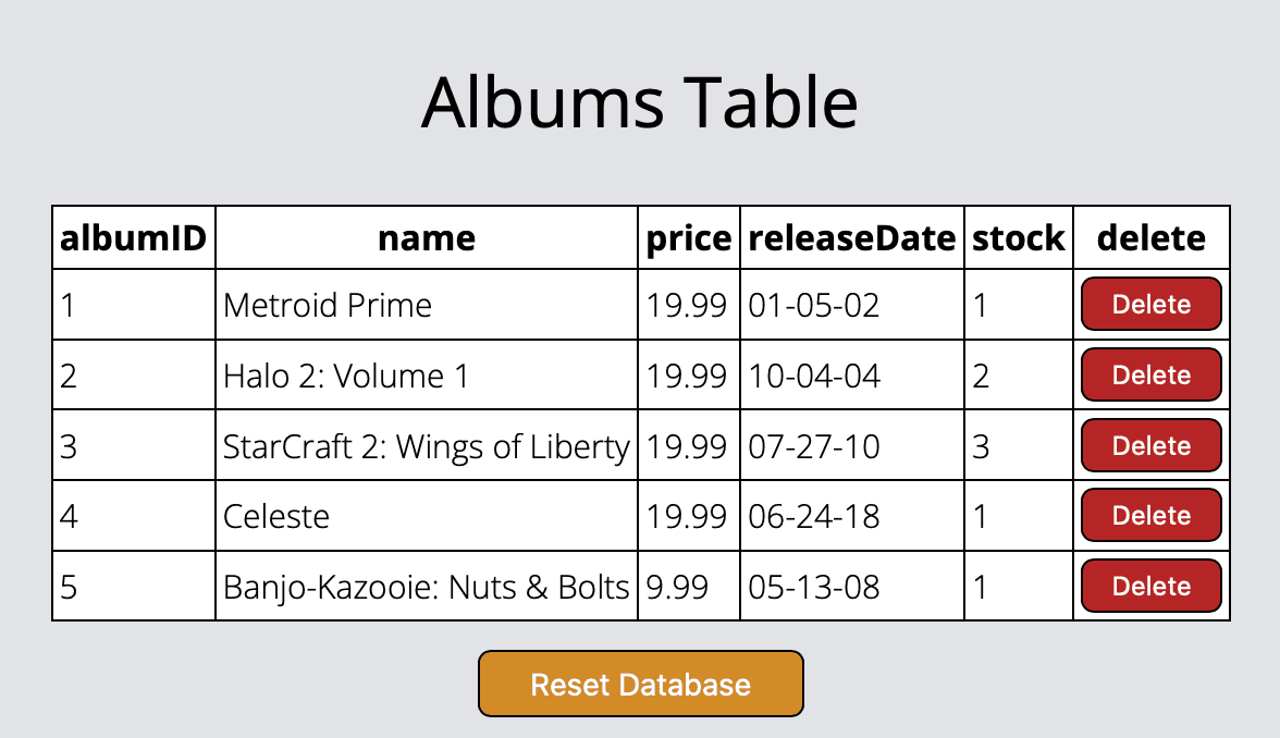 video game database screenshot